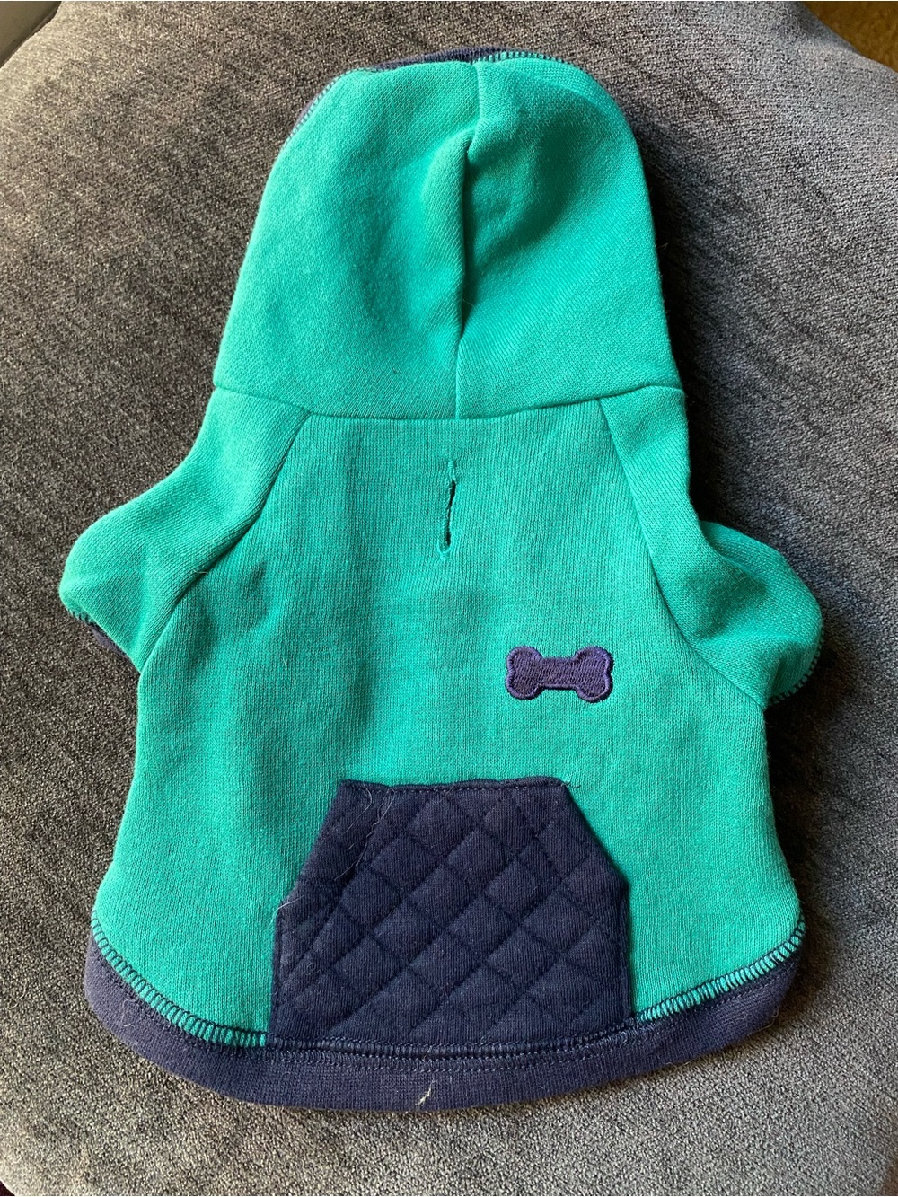 Teal & Navy Quilted Dog Hoodie